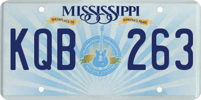 MS license plate KQB263