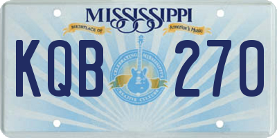 MS license plate KQB270