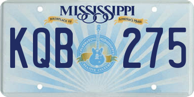 MS license plate KQB275