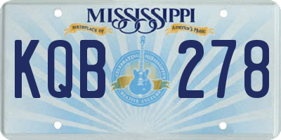 MS license plate KQB278