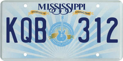 MS license plate KQB312