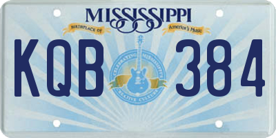 MS license plate KQB384