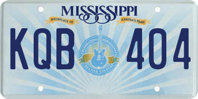 MS license plate KQB404