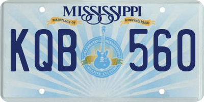MS license plate KQB560