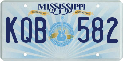 MS license plate KQB582