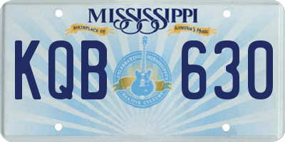 MS license plate KQB630