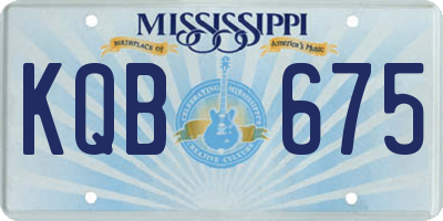 MS license plate KQB675