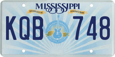 MS license plate KQB748