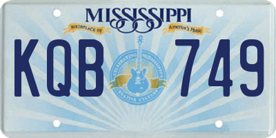MS license plate KQB749