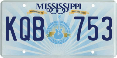 MS license plate KQB753