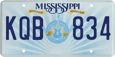 MS license plate KQB834