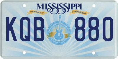MS license plate KQB880