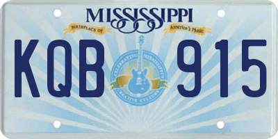 MS license plate KQB915