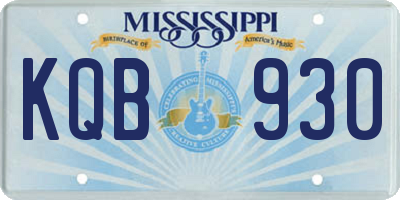 MS license plate KQB930