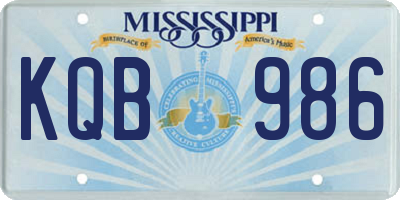 MS license plate KQB986