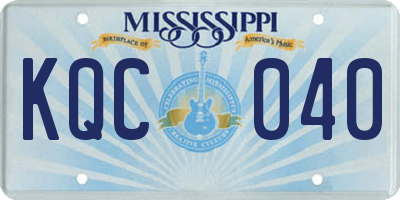 MS license plate KQC040