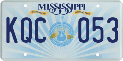 MS license plate KQC053