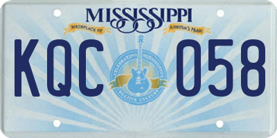 MS license plate KQC058