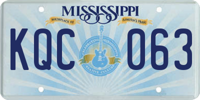 MS license plate KQC063