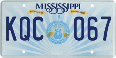 MS license plate KQC067