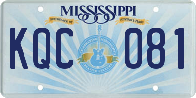 MS license plate KQC081