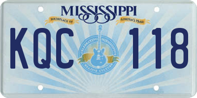 MS license plate KQC118
