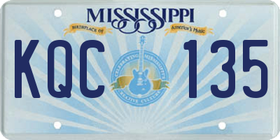 MS license plate KQC135