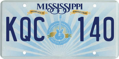 MS license plate KQC140