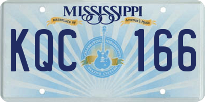MS license plate KQC166