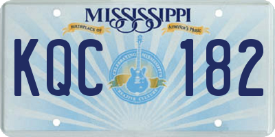 MS license plate KQC182
