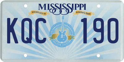 MS license plate KQC190