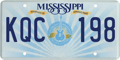 MS license plate KQC198