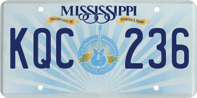 MS license plate KQC236