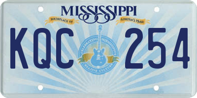 MS license plate KQC254