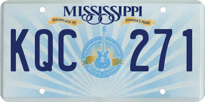 MS license plate KQC271