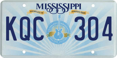 MS license plate KQC304