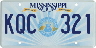 MS license plate KQC321