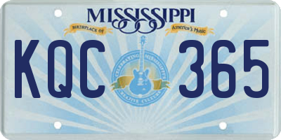 MS license plate KQC365