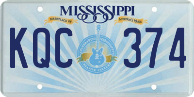 MS license plate KQC374