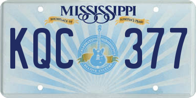 MS license plate KQC377