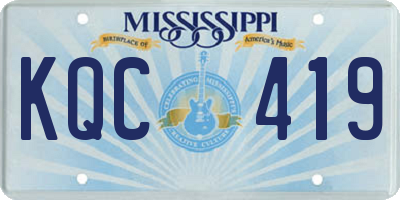 MS license plate KQC419