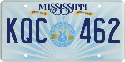 MS license plate KQC462
