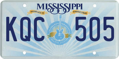 MS license plate KQC505