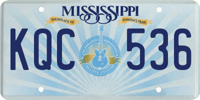 MS license plate KQC536