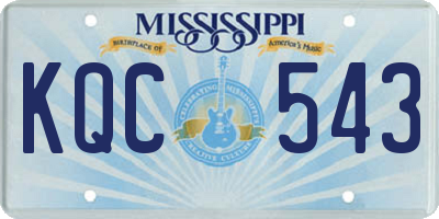 MS license plate KQC543