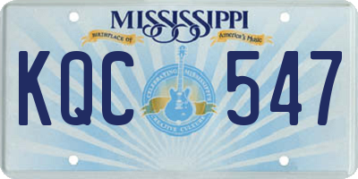 MS license plate KQC547