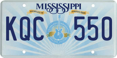 MS license plate KQC550