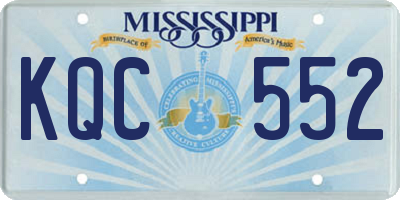MS license plate KQC552
