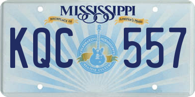 MS license plate KQC557