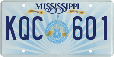 MS license plate KQC601